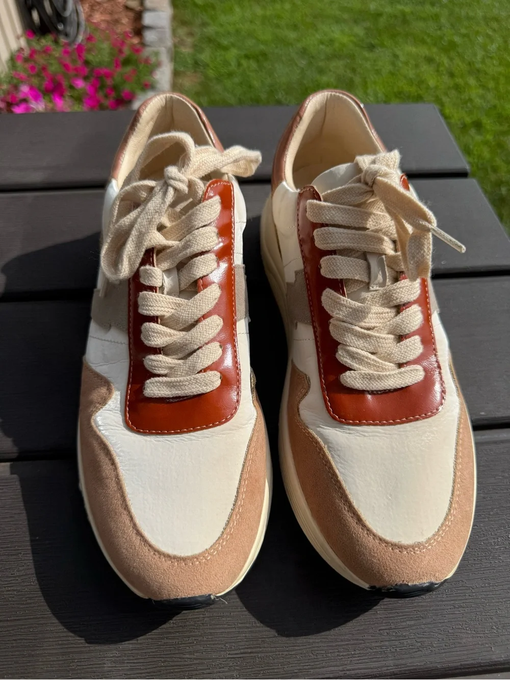 Cream & Brown Slip-On Sneaker